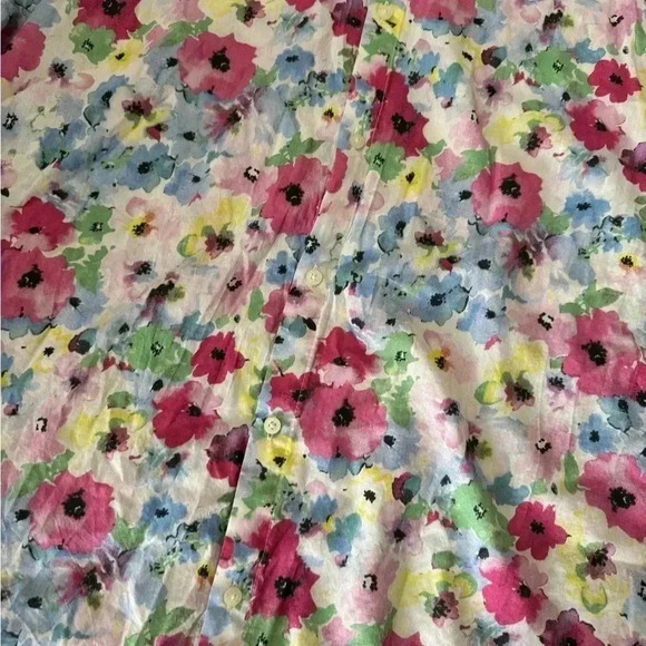 Lauren by Ralph Lauren Button Up Tunic, Floal, Vibrant, RL crest, size medium - Picture 3 of 7